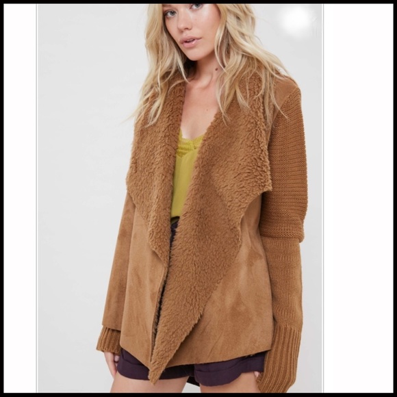 Vegan Suede Sherpa Sweater - Picture 2 of 6